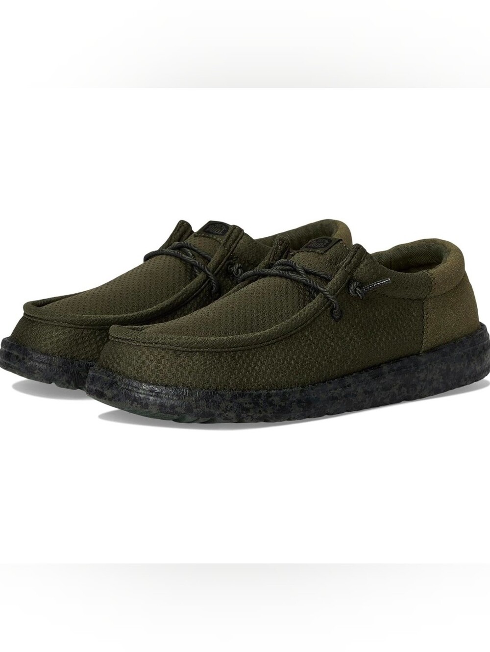 HEY DUDE Olive Wally Funk Nu Splatter Slip On Shoes Big Kid Size J4 NWOB